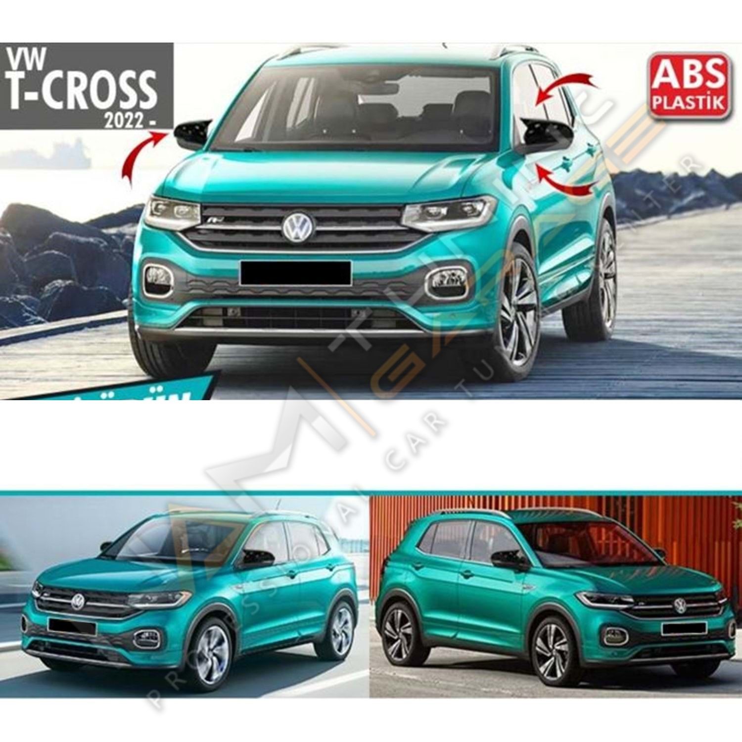 Vw T-Cross Batman Yarasa Ayna Kapağı Piano Black / 2017 sonrası