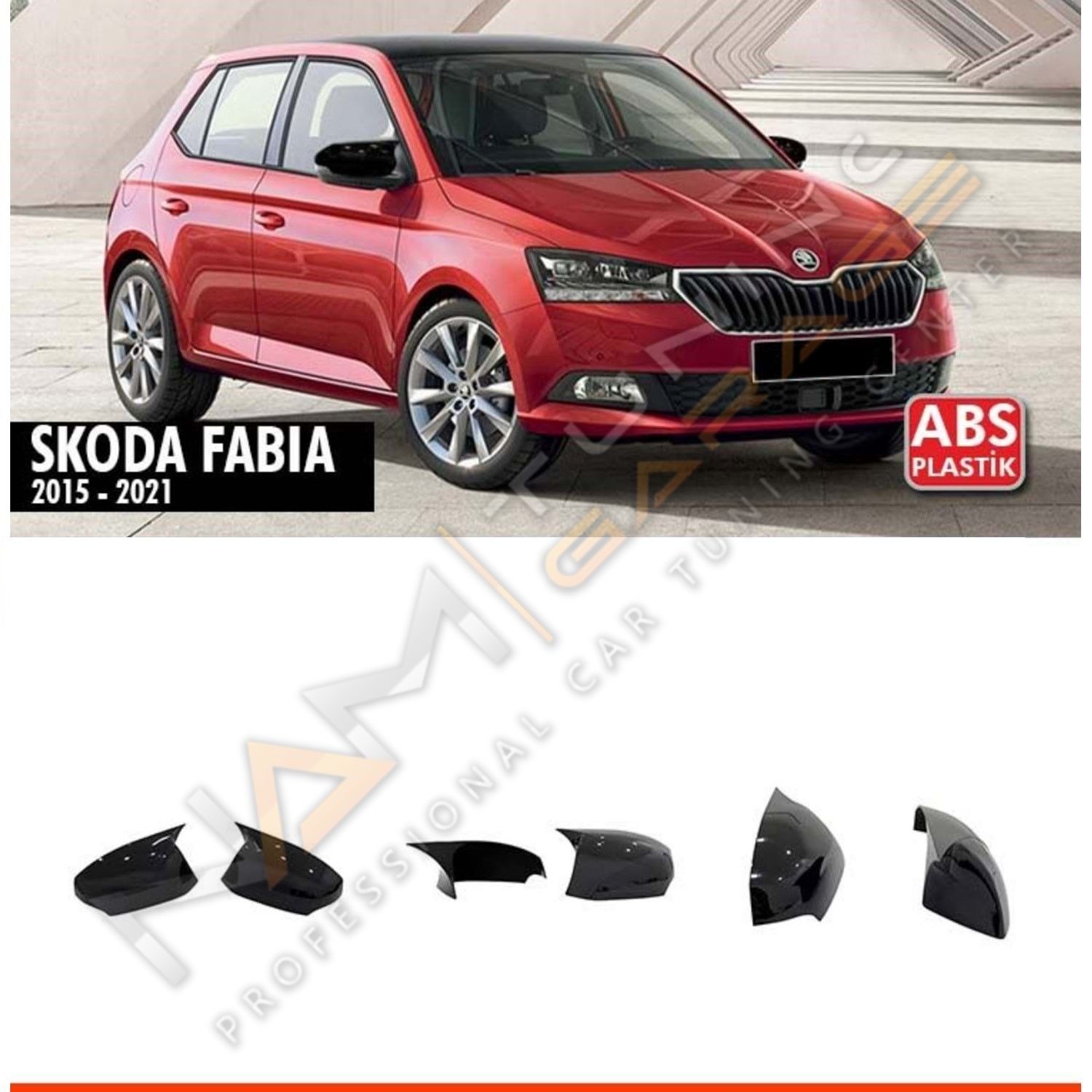 Skoda Fabia Mk3 Batman Yarasa Ayna Kapağı Piano Black / 2015-2021 Sinyalli