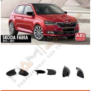 Skoda Fabia Mk3 Batman Yarasa Ayna Kapağı Piano Black / 2015-2021 Sinyalli