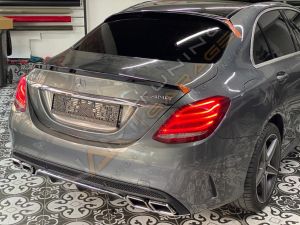 MERCEDES W205 2015-2021 C SERISI IÇIN UYUMLU AMG SPOILER - PIANO BLACK (PARLAK SIYAH)