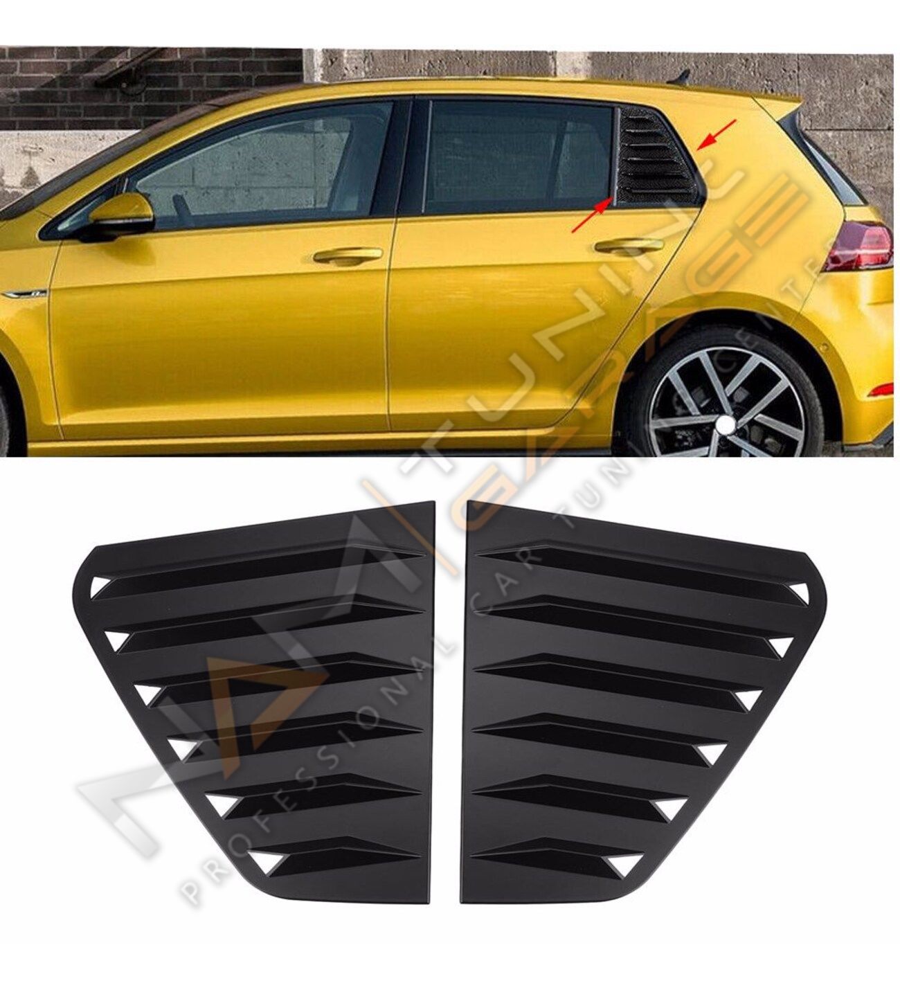Golf 7 Kelebek Cam Vizörü (Plastik) Piano Black 2012-2020