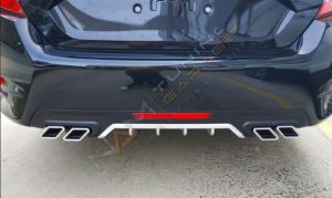 HONDA CIVIC FC5 2016-2020 IÇIN UYUMLU DIFUZOR KARE EGZOZ SILVER