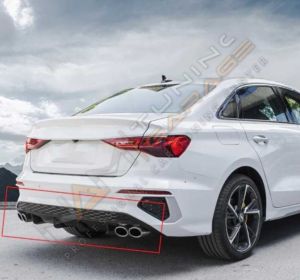 AUDİ A3 SEDAN 2021+ IÇIN UYUMLU 4 EGZOZ DIFÜZÖR -PIANO BLACK (s-line)