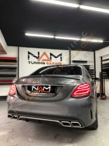 MERCEDES W205 C SERISI IÇIN SILVER DIFÜZÖR & EGZOZ SETI (AMG SEDAN) SILVER DIFÜZÖR - SILVER EGZOZ ILE
