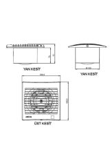 Aircol 120 Dekoratif Banyo Tuvalet Havalandırma Fanı  160m3