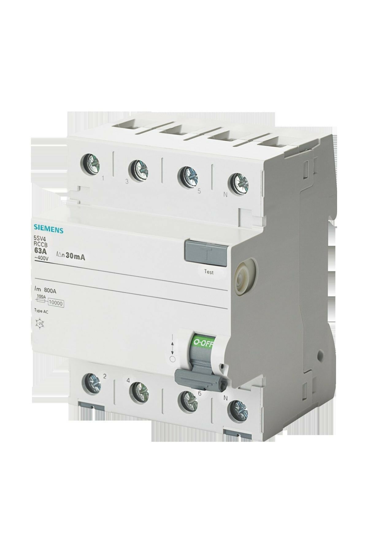 Siemens 3*25A  30mA  400V (3 Faz+Nötr) Kaçak Akım Koruma Rölesi