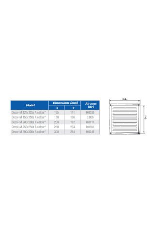 Blauberg DECOR-M 125x125S A Metal Menfez