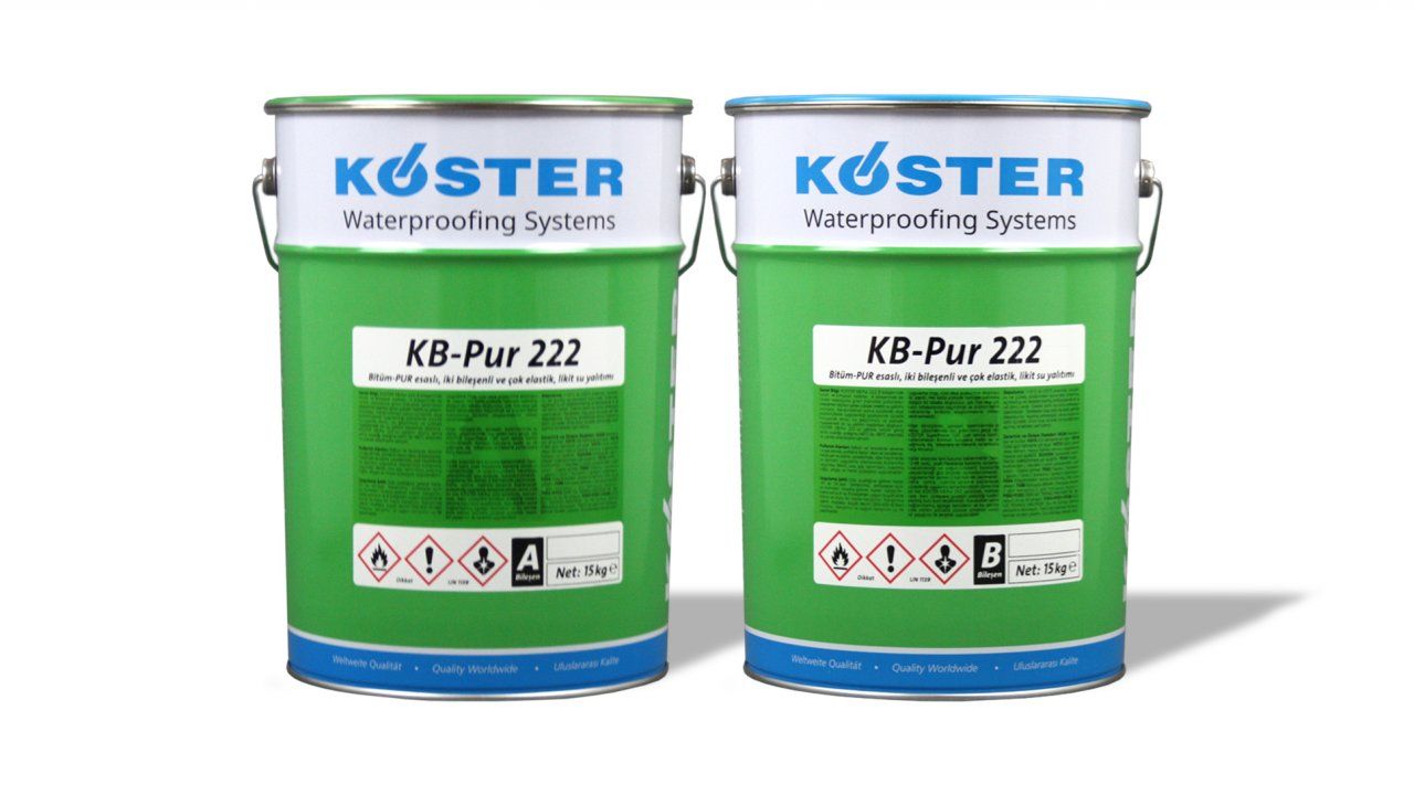 KÖSTER KB-Pur 222 Bitum-PUR Esaslı, %2000 Elastik, Likit Su Yalıtımı