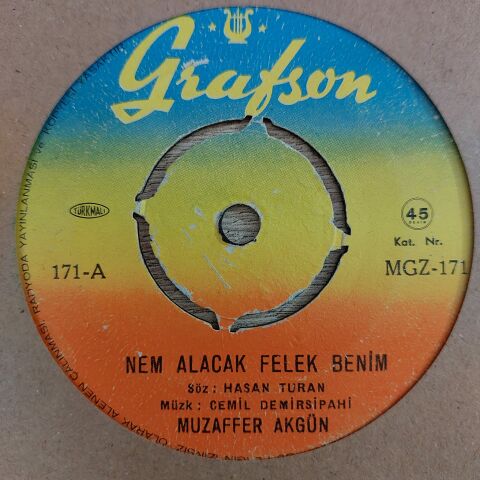 MUZAFFER AKGÜN - NEM ALACAK FELEK BENİM 45LİK PLAK