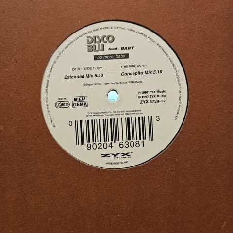 Disco Blu Feat. Baby – No More Baby LP PLAK