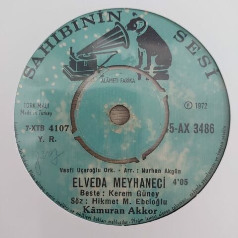 KAMURAN AKKOR- ELVEDA MEYHANECİ 45LİK PLAK