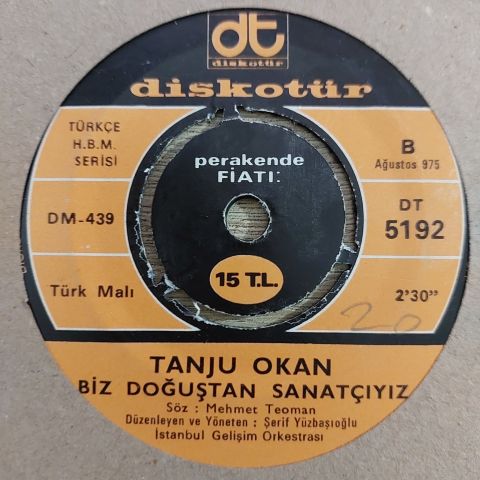 Tanju Okan – Benim Halkım / Biz Doğuştan Sanatçıyız 45LİK PLAK