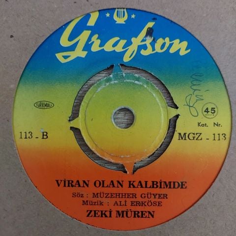 Zeki Müren – Elbet Gönüllerde Sabah Olacak / Viran Olan Kalbimde 45LİK PLAK