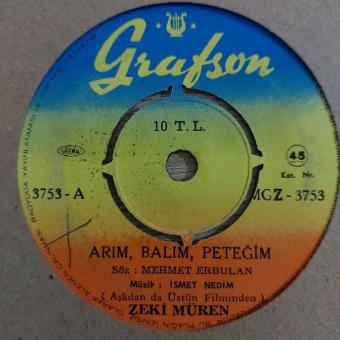 Zeki Müren – Arım, Balım, Peteğim 45LİK PLAK