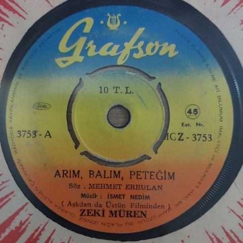 Zeki Müren – Arım, Balım, Peteğim 45LİK PLAK