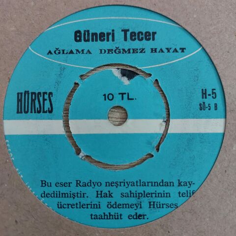 GÜNERİ TECER - AĞLAMA DEĞMEZ HAYAT 45LİK PLAK