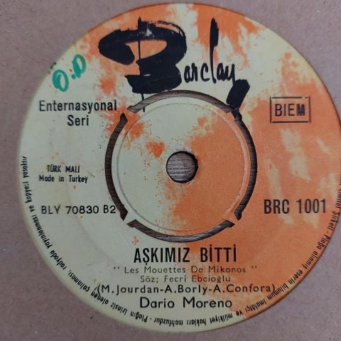 Dario Moreno – Her Akşam Sarhoş 45LİK PLAK