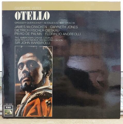 Giuseppe Verdi, James McCracken, Gwyneth Jones, Dietrich Fischer-Dieskau, Piero De Palma, Florindo Andreolli, The Ambrosian Opera Chorus, New Philharmonia Orchestra, Sir John Barbirolli – Otello - Grosser Querschnitt In Italienischer Sprache LP PLAK