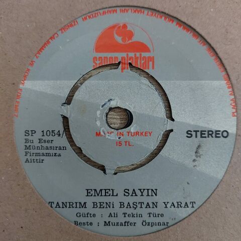 Emel Sayın – Tanrım Beni Baştan Yarat / Çalma Kapımı 45LİK PLAK