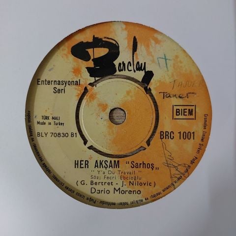 Dario Moreno – Her Akşam Sarhoş 45LİK PLAK