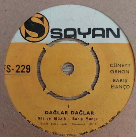 Barış Manço, Cüneyd Orhon – Dağlar Dağlar 45LİK PLAK