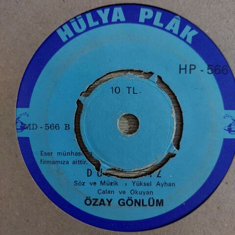 Özay Gönlüm – Torun'un Nine'ye Mektubu / Dudu Gız 45LİK PLAK