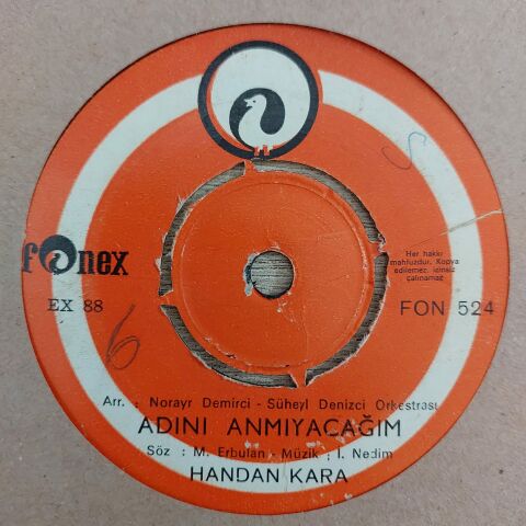 HANDAN KARA - ADINI ANMAYACAĞIM 45LİK PLAK