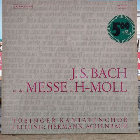 J. S. Bach - Tübinger Kantatenchor, Hermann Achenbach LP PLAK