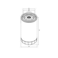 Case (CNH Global) 5000-70-80 Serie, Case-Ih (CNH Global) 1400-1600-2000-200-300-3000-4000-400-500-600-700-800-900 Serie, Komatsu D-GD-PC-PW-WA Serie Yağ Filtre