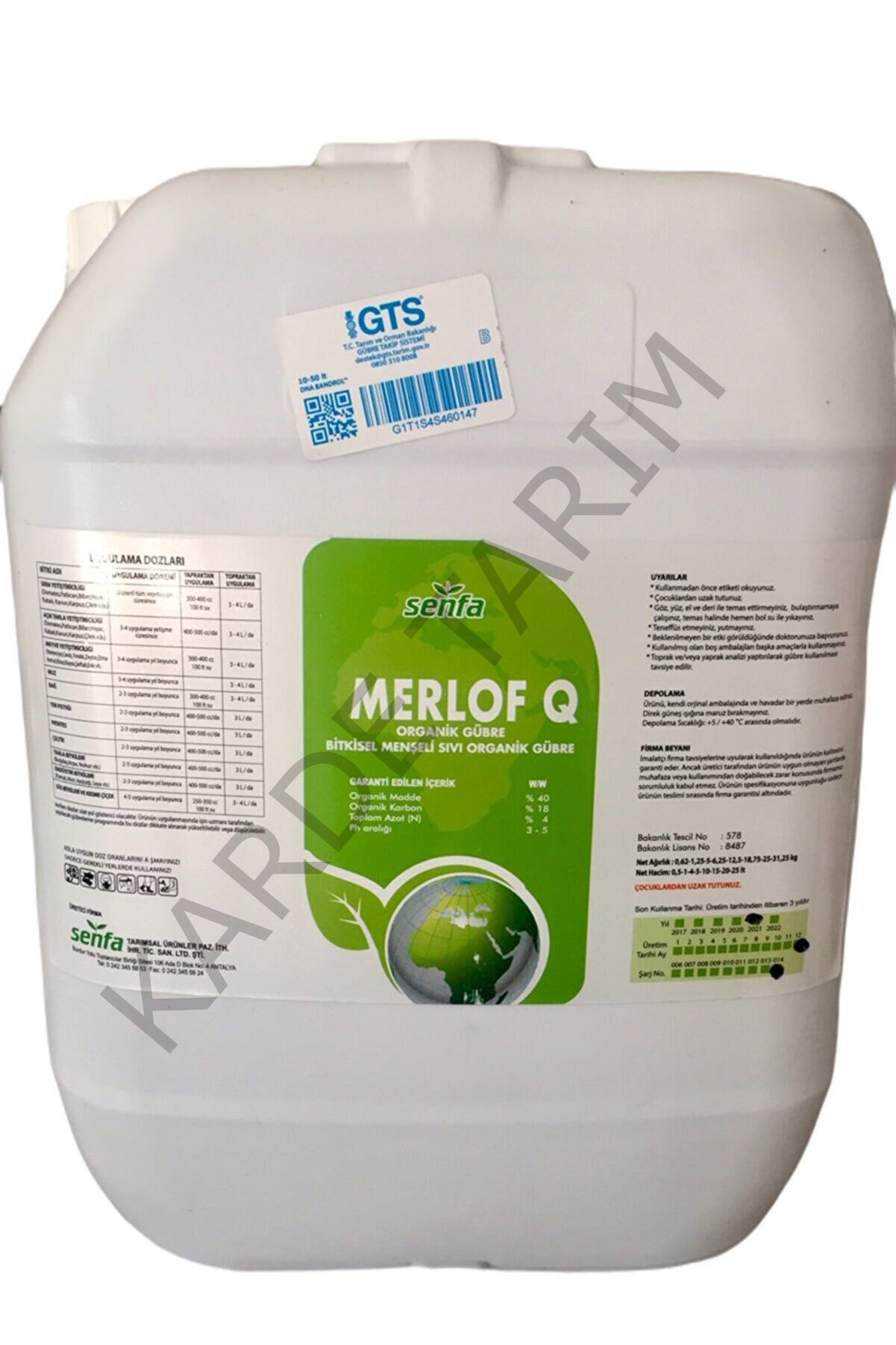 SENFA MERLOF-Q BİTKİSEL MENŞELİ HUMİK ASİT 20 LT