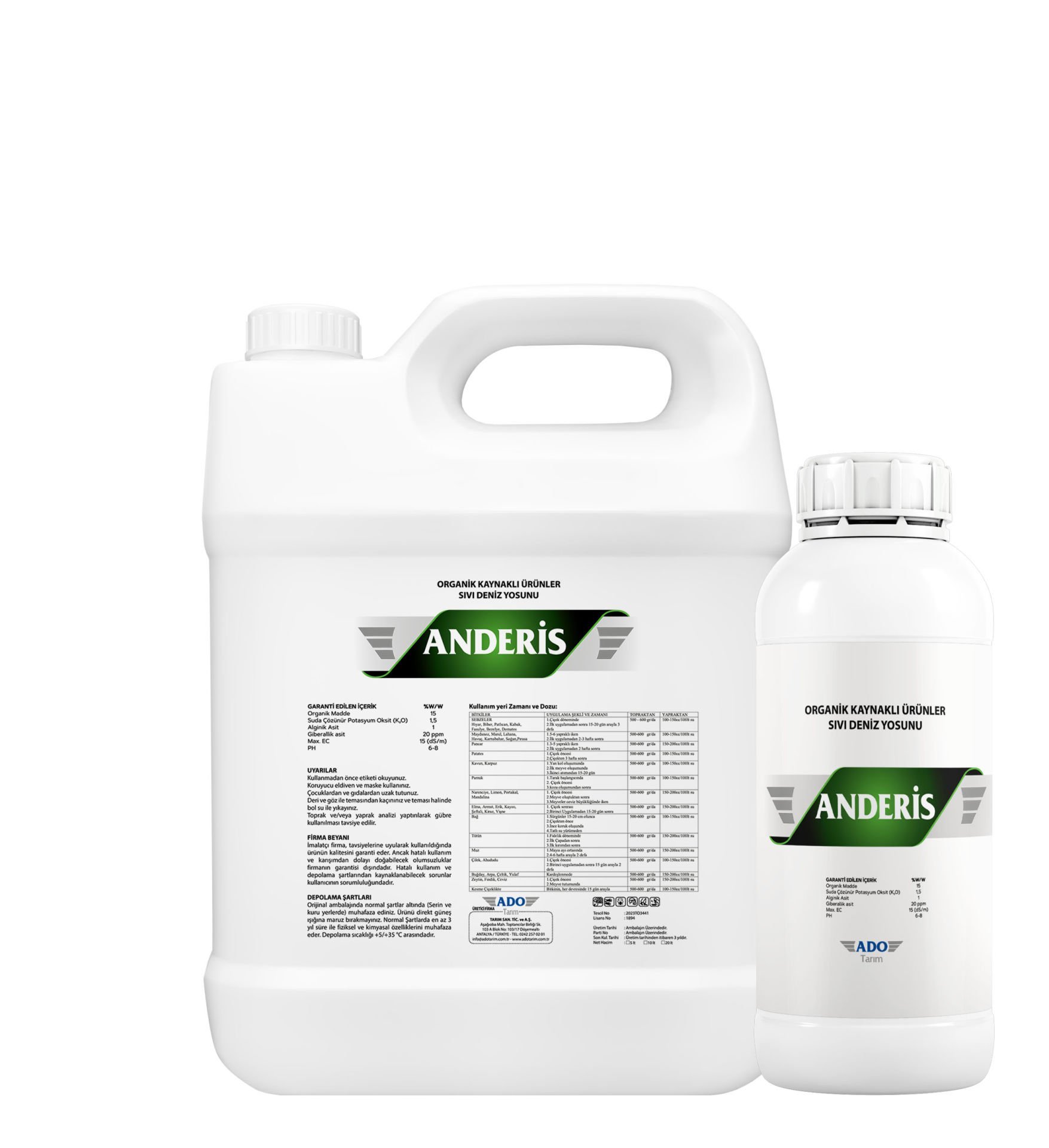 ANDERİS Sıvı Deniz Yosunu Gübresi 5 Lt