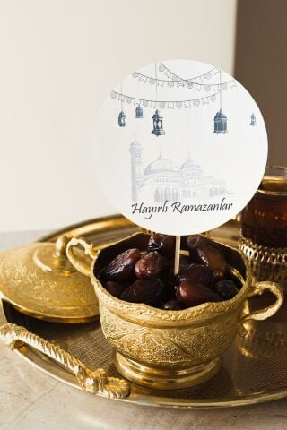 Ramazan Sofrası Kürdan Süsleri Hayırlı Ramazanlar Lüks Büyük Boy 10lu Paket