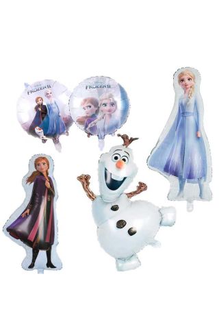 Frozen Elsa Karlar Ülkesi Tema Folyo Balon Seti 5li Set Frozen Elsa Temalı Balonlar