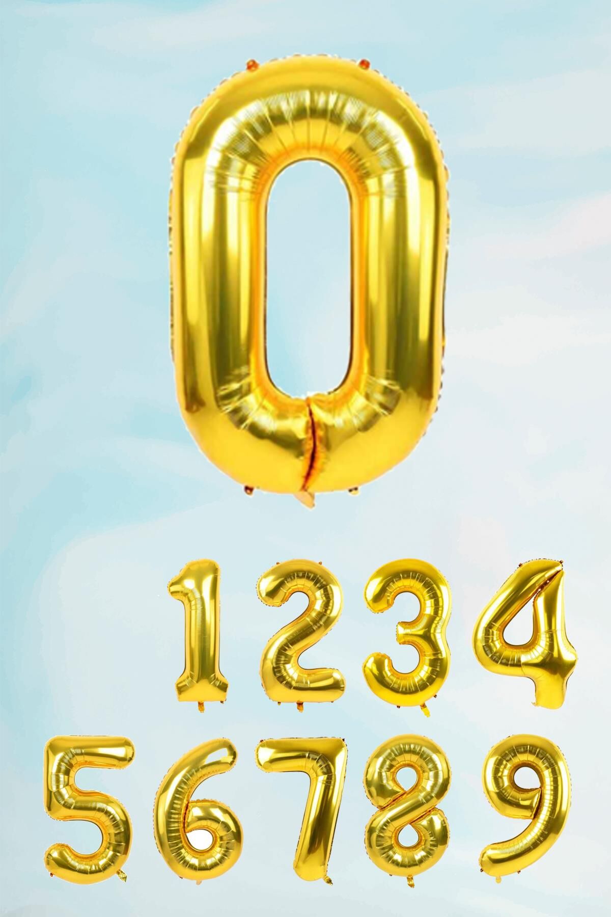 Gold Rakam Folyo Balon Büyük Boy Gold Sayı Balonlar 100cm 40inç