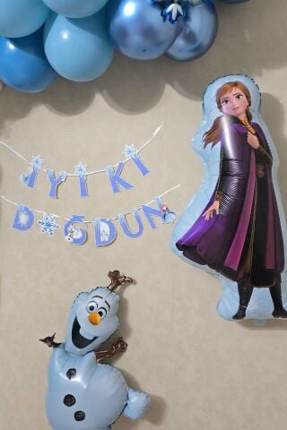 Frozen Elsa Tema Doğum Günü Balon Süsleme Seti Karlar Ülkesi Tema Doğum Günü Süsleri Büyük Set Paketi