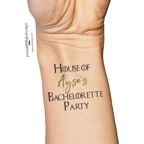 Bachelorette Party Game of Thrones İsme Özel Dövme