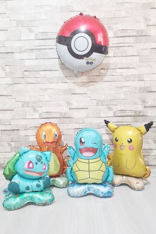 Ayaklı Pikachu Folyo Balon Kendi Dik Durabilen Pikachu Balon Pokemon Konsept