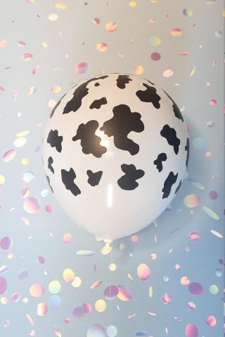 İnek Desen Baskılı Balonlar 12'' Inç Balon Çiftlik Temalı Doğum Günü Balonları 10 lu