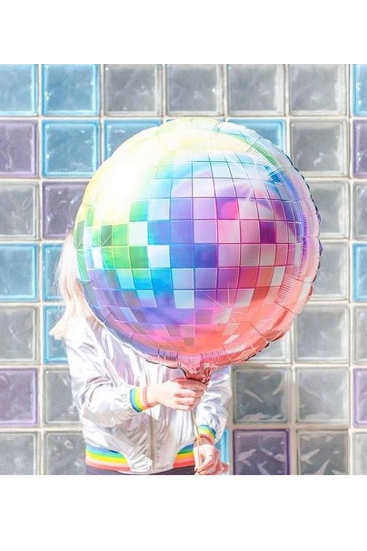 Renkli Disko Topu Şeklinde Balon - Doğum Günü Parti Balonu