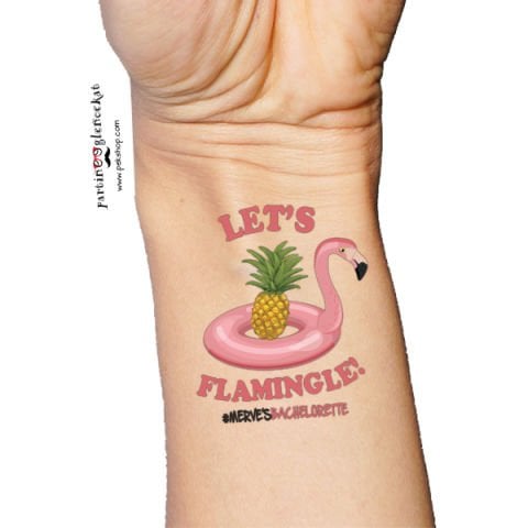Let's Flamingo İsme Özel Dövme