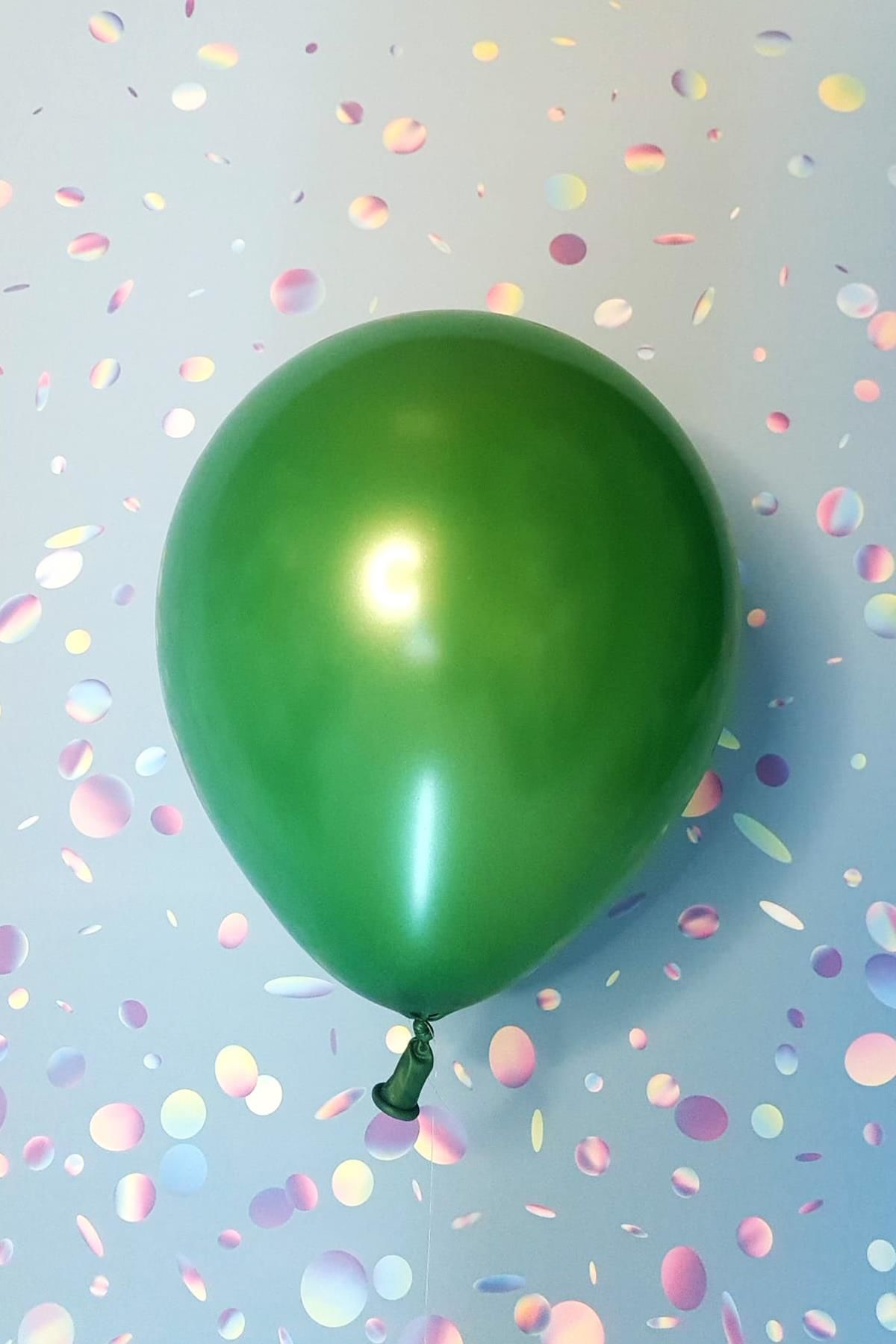 Metalik Yeşil Balon 12'' 30 Cm Metalik Balon 10lu Paket