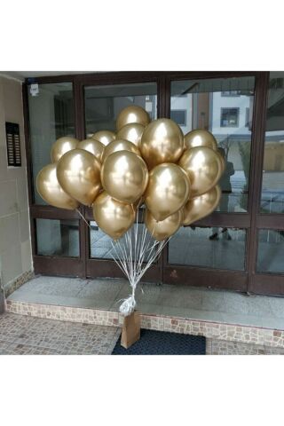 Krom Gold Balon Aynalı Balon 10lu