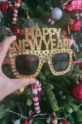 Gold Lüks Happy New Year Yılbaşı Parti Gözlüğü Yılbaşı Parti Gözlük