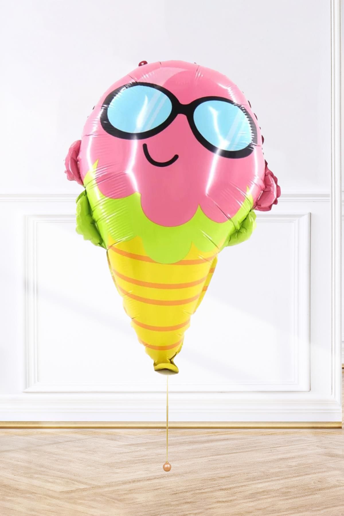 Gözlüklü Dondurma Balon , Dondurma Folyo Balon 65cm