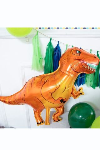 Turuncu T-rex Dinozor Folyo Balon Trex Dinazor Balon 110cm