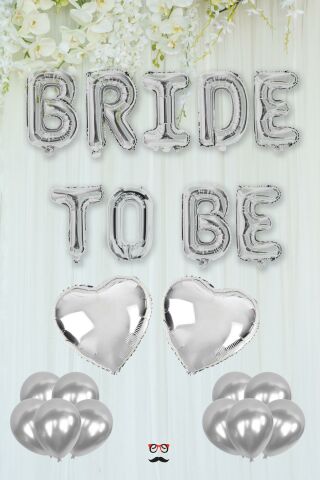 Gümüş Bride To Be Folyo Balon Seti - Bekarlığa Veda Bride Partisi Balon Süsleme Büyük GÜMÜŞ