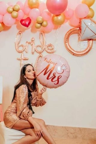 Rose Gold Tek Taşlı Düğün Fotoğrafı Balonları Seti I Said Yes Future Mrs