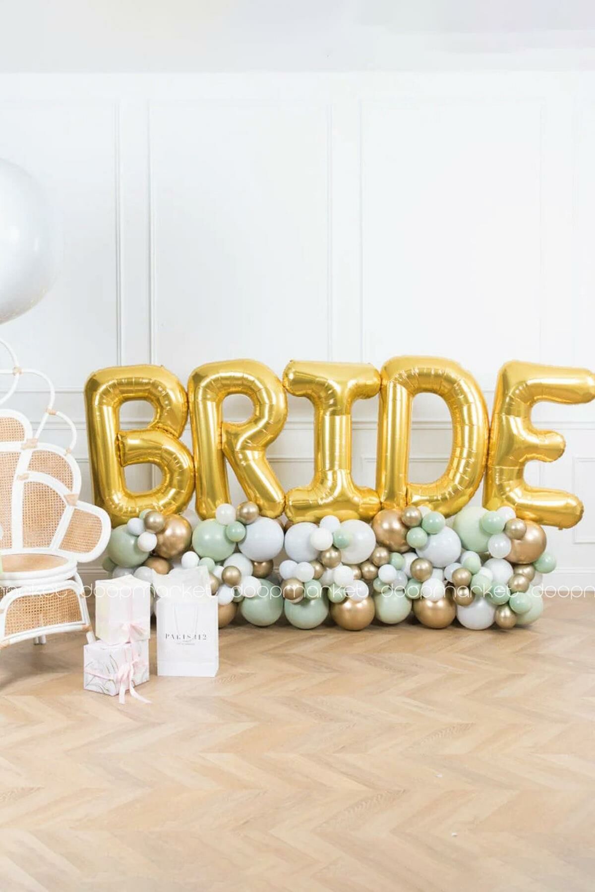 Gold Bride Balon Seti Dev Folyo Balon Seti Bekarlığa Veda Bride To Be Partisi Balonları 100cm