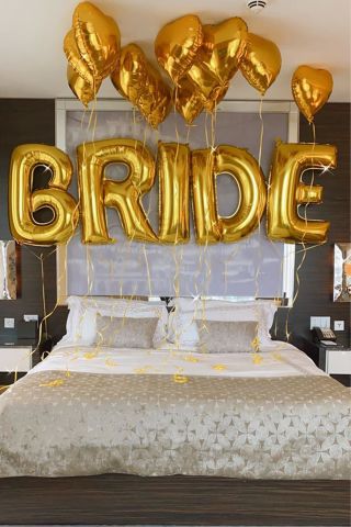 Gold Bride Balon Seti Dev Folyo Balon Seti Bekarlığa Veda Bride To Be Partisi Balonları 100cm