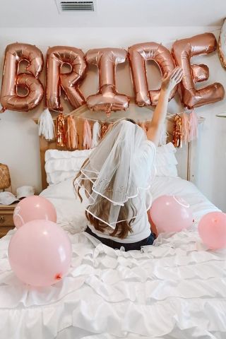 Rose Gold Bride Balon Seti Dev Folyo Balon Seti Bekarlığa Veda Bride To Be Partisi Balonları 100cm